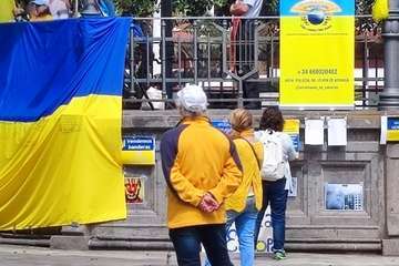  Concentración por la paz en Ucrania en la capital grancanaria/TA.